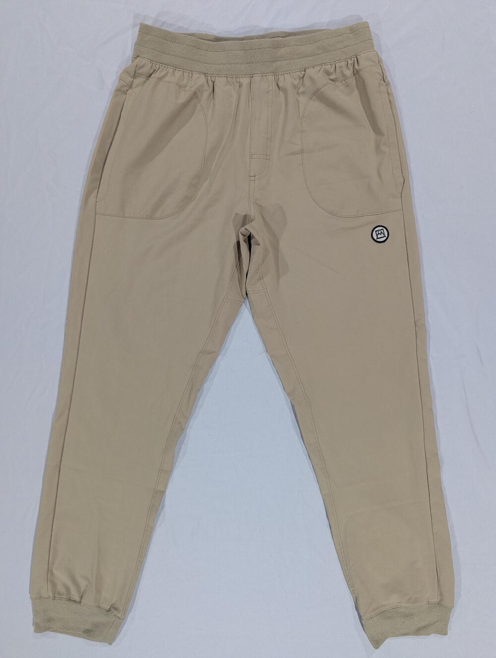 Avalanche Pants Mens M Beige Outdoor Jogger Elastic Waist Stretch Pockets